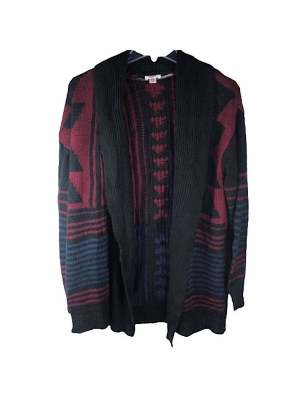 Xhilaration Burgundy Geometric Boho burgundy Cardigan Size Medium!